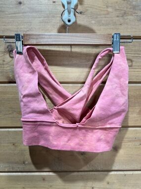 Irie Tie Dye Cross Back Sports Bra XXS Yoga Activewear Pink Stretch